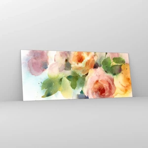 Glass picture - Delicate Like Watercolour - 100x40 cm