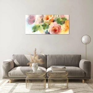 Glass picture - Delicate Like Watercolour - 100x40 cm