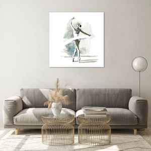 Glass picture - Enchanted into a Swan - 70x70 cm