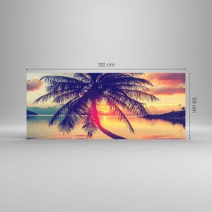 Glass picture - Evening under the Palm Trees - 120x50 cm