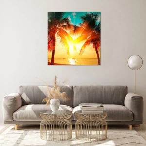 Glass picture - Exotic Couple - 70x70 cm