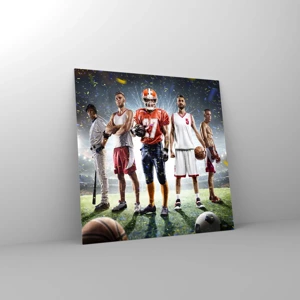 Glass picture - Gladiators of the Pitch - 70x70 cm