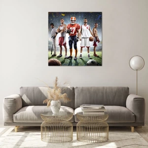 Glass picture - Gladiators of the Pitch - 70x70 cm