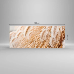 Glass picture - Golden Rustling of Grass - 100x40 cm