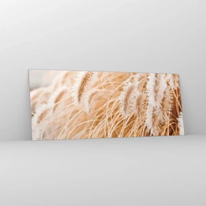 Glass picture - Golden Rustling of Grass - 100x40 cm