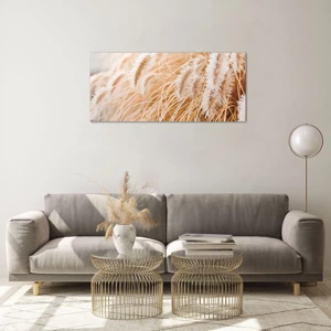 Glass picture - Golden Rustling of Grass - 100x40 cm