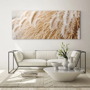 Glass picture - Golden Rustling of Grass - 100x40 cm