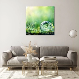 Glass picture - Green Planet - 70x70 cm