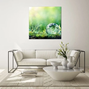 Glass picture - Green Planet - 70x70 cm