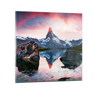 Glass picture - Heart of the Mountains Is Hot - 70x70 cm