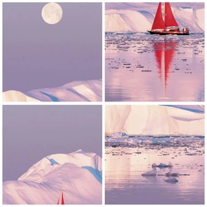 Glass picture - Heat of the Sail, Cold of the Ice - 70x70 cm