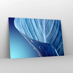 Glass picture - Hidden Drops of Blue - 120x80 cm