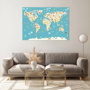 Glass picture - I Love the Whole World - 100x70 cm