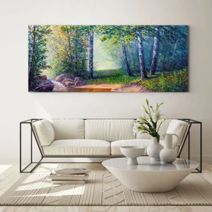 Glass picture - Idyllic Scenery - 100x40 cm