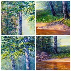 Glass picture - Idyllic Scenery - 100x40 cm