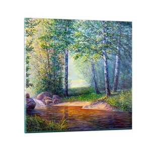 Glass picture - Idyllic Scenery - 30x30 cm