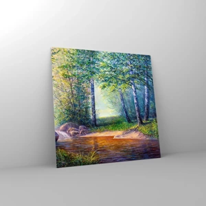 Glass picture - Idyllic Scenery - 30x30 cm