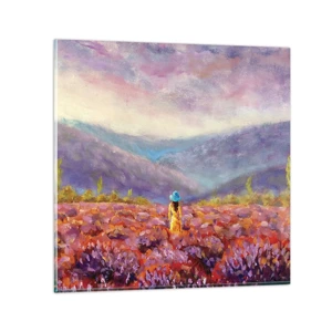 Glass picture - In Lavendar World - 30x30 cm