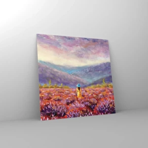 Glass picture - In Lavendar World - 30x30 cm