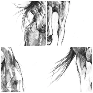 Glass picture - In a Graceful Trot - 30x30 cm