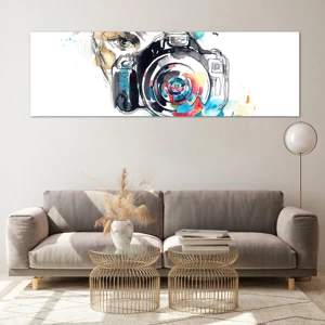 Glass picture - In the Eye of the Lens - 160x50 cm