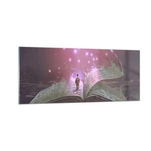 Glass picture - Invitation to Another World -Read It! - 100x40 cm