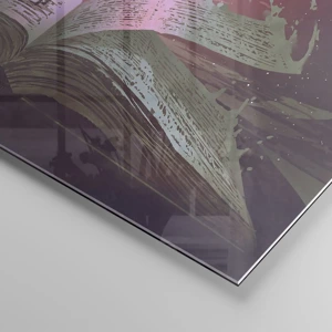 Glass picture - Invitation to Another World -Read It! - 140x50 cm