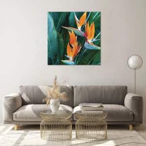 Glass picture - Is It a Flower or a Bird? - 70x70 cm