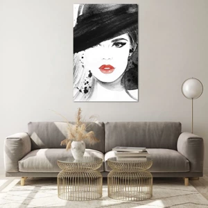 Glass picture - Lady in Black - 80x120 cm