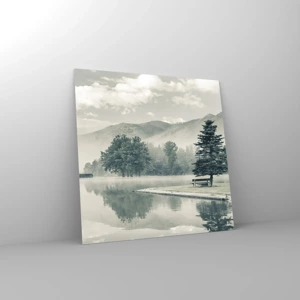 Glass picture - Lake Is Still Asleep - 30x30 cm