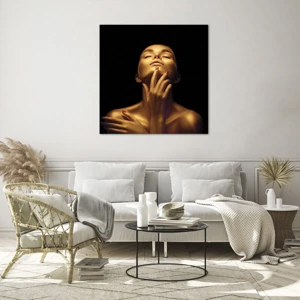 Glass picture - Like Golden Silk - 40x40 cm