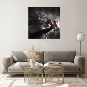 Glass picture - Lost in the Fog of Jazz - 70x70 cm