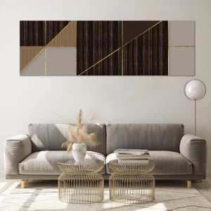 Glass picture - Mosaic of Brown and Gold - 160x50 cm