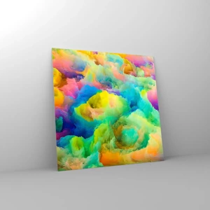 Glass picture - Rainbow Fluff - 40x40 cm