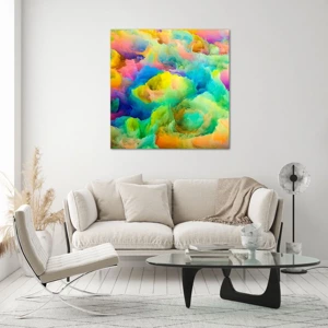 Glass picture - Rainbow Fluff - 40x40 cm