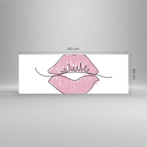 Glass picture - Ready for a Kiss? - 140x50 cm