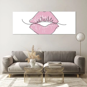 Glass picture - Ready for a Kiss? - 140x50 cm