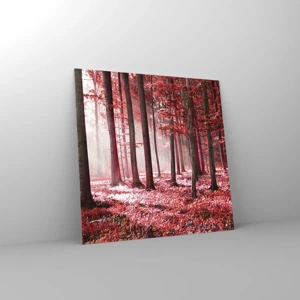 Glass picture - Red Equally Beautiful - 30x30 cm