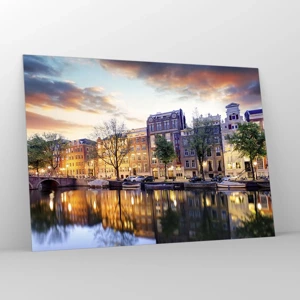 Glass picture - Reserved and Calm Dutch Beaty - 100x70 cm