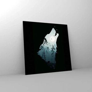 Glass picture - Sound of a Night Forest - 60x60 cm