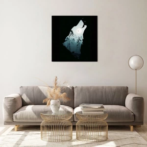 Glass picture - Sound of a Night Forest - 60x60 cm