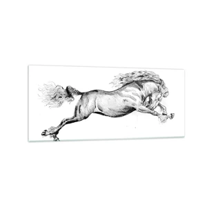 Glass picture - Stopped at a Gallop - 120x50 cm