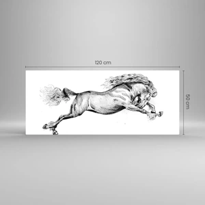 Glass picture - Stopped at a Gallop - 120x50 cm