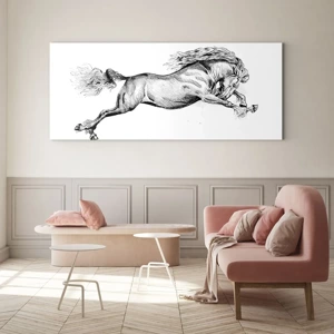 Glass picture - Stopped at a Gallop - 120x50 cm