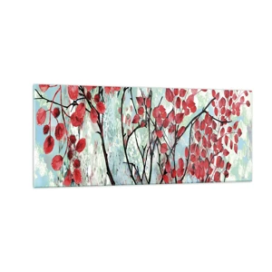 Glass picture - Tree in Scarlet - 100x40 cm