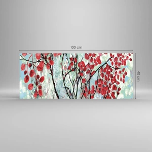 Glass picture - Tree in Scarlet - 100x40 cm