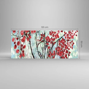 Glass picture - Tree in Scarlet - 120x50 cm