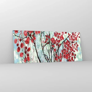 Glass picture - Tree in Scarlet - 120x50 cm