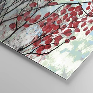 Glass picture - Tree in Scarlet - 120x50 cm