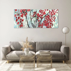 Glass picture - Tree in Scarlet - 120x50 cm